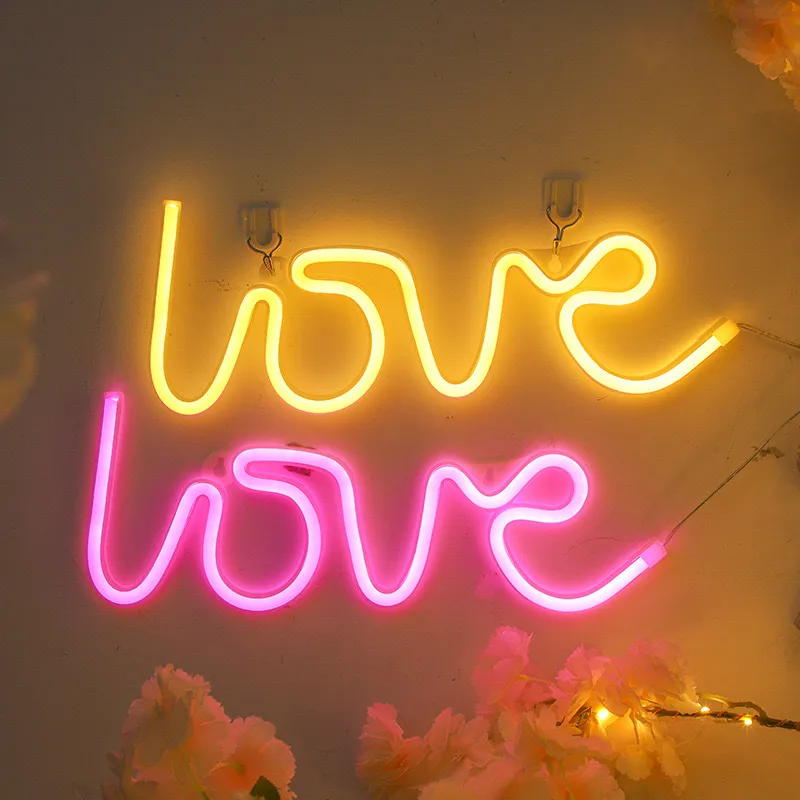 LED neon romantic love decoration lamp love shape lamp heart birthday proposal n