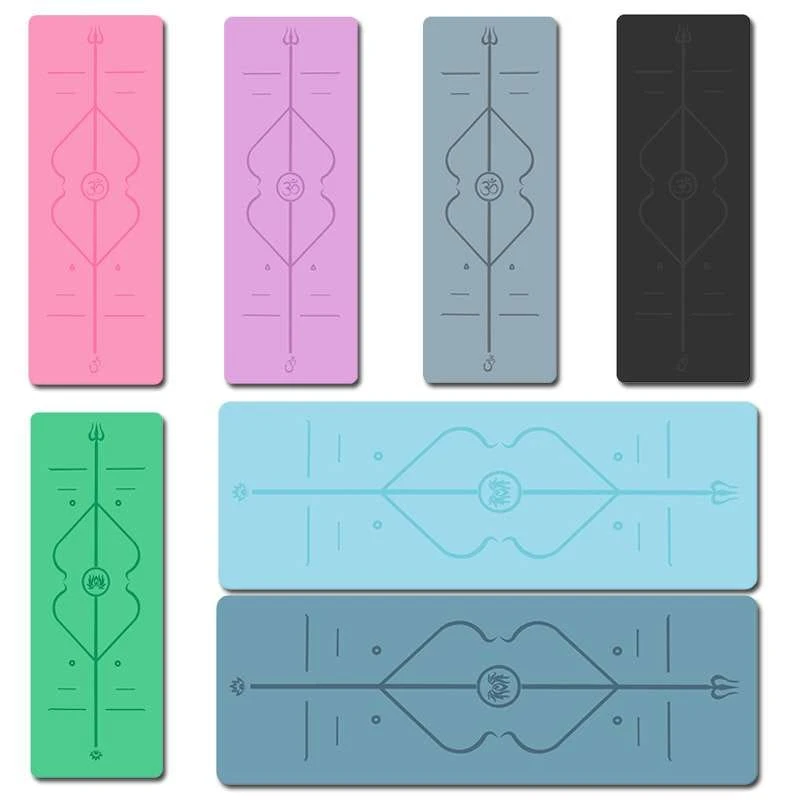 YOGA MAT Natural Rubber Widened Non-Slip Yoga Mat Rich Mat Carved Logo Posture L