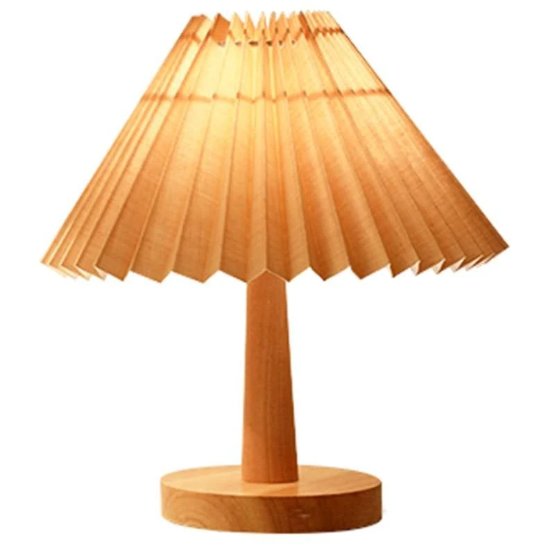 Pleated Nordic Decorative In Bedroom Table Lamp Bedside Lamp Advanced Sense Umbr