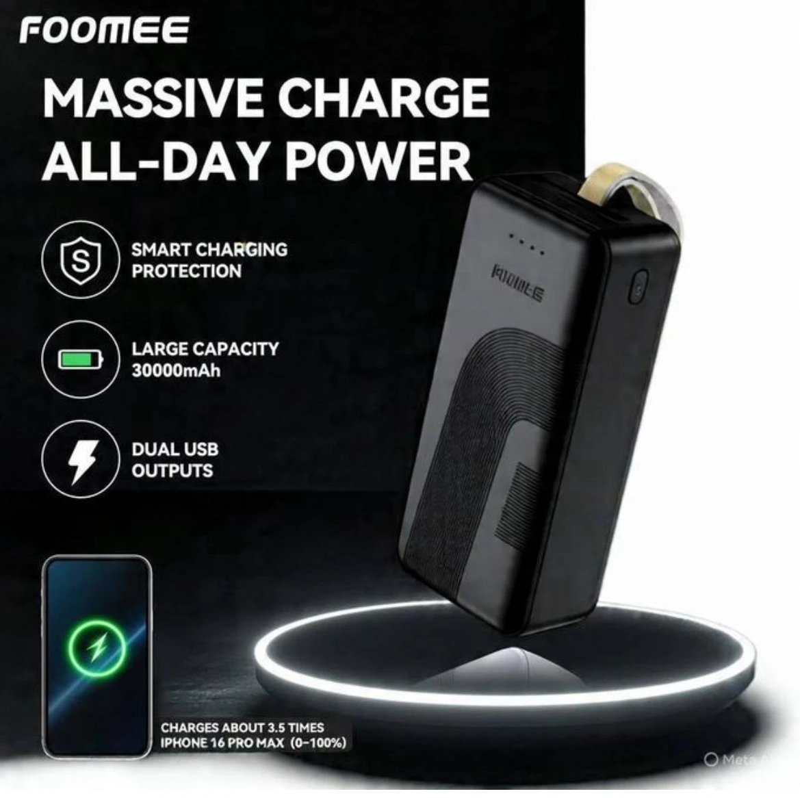 FOOMEE POWER BANK 30000MAH