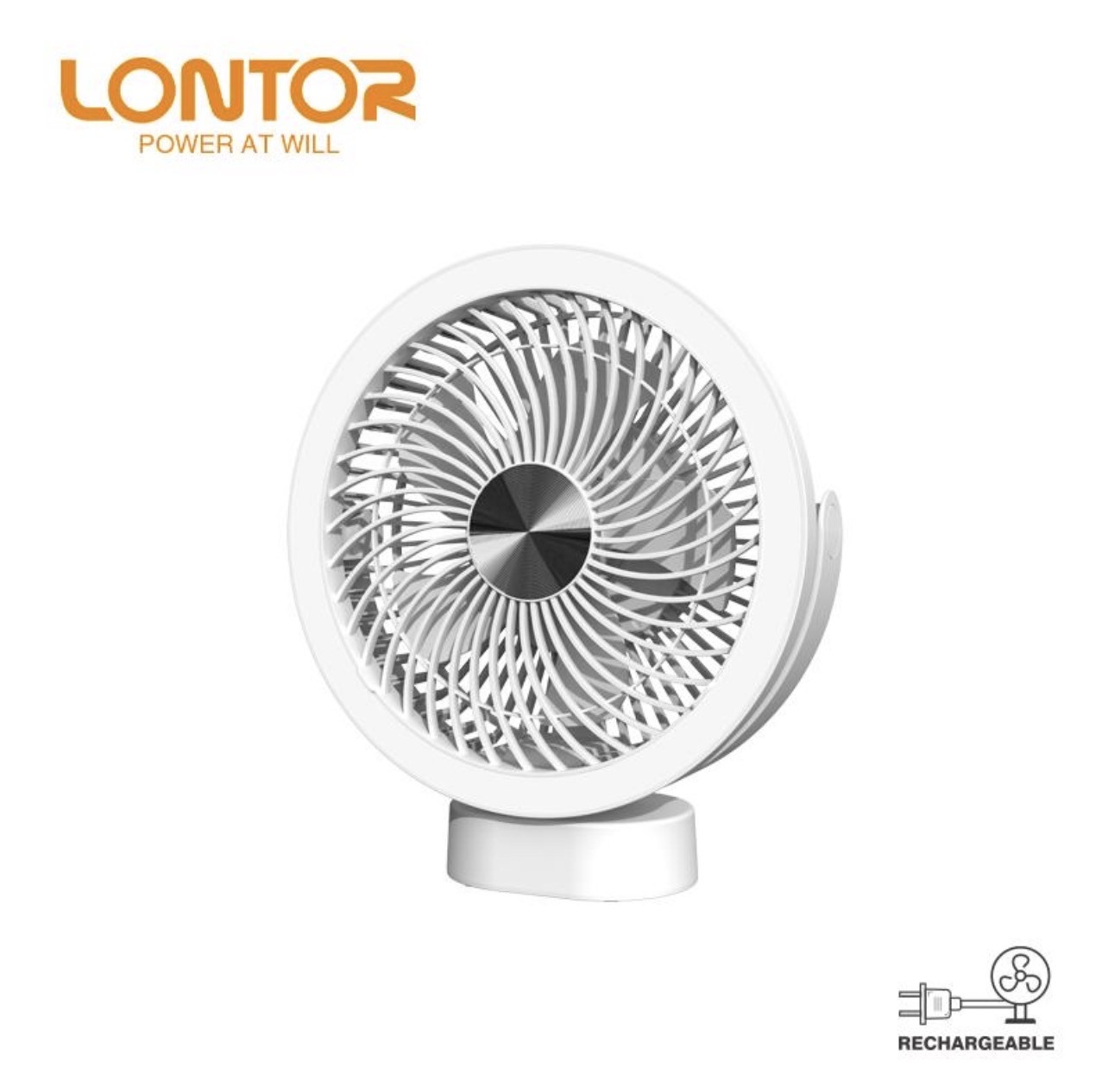 LONTOR 6-INCH RECHARGEABLE TABLE FAN